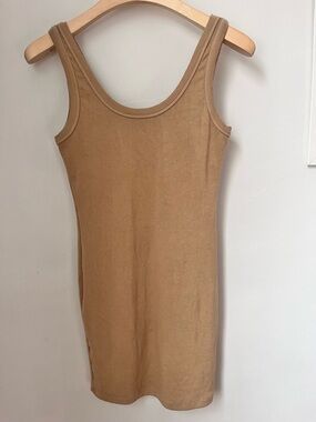 Signature Ribbed Tank Dress - Camel Brown